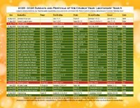 2025-2026 Liturgical Calendar (Year A)